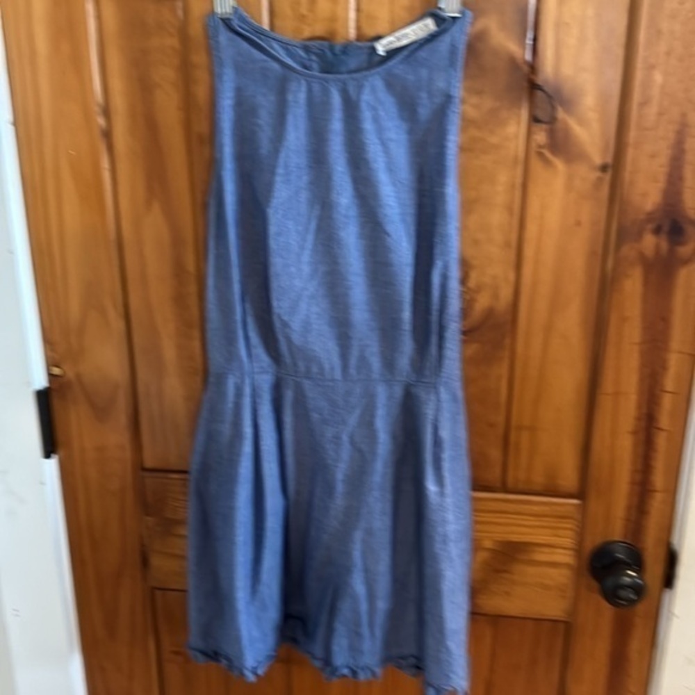 Zara Basic Light Blue Denim Romper
